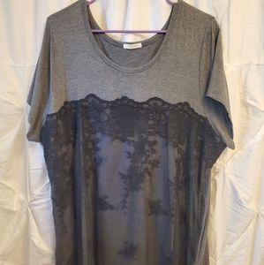 Plus size black lace shirt, top, blouse